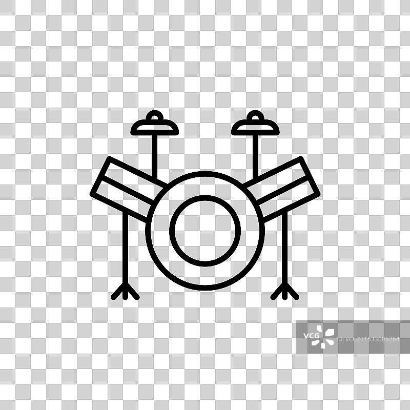 摇滚乐队打击乐器的鼓组图标集图片素材