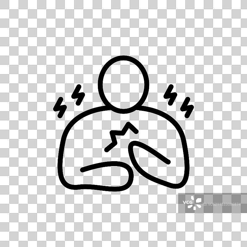 心脏病发作图标集 胸痛 心悸图片素材