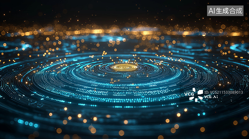 【AI数字艺术】科技网络大数据数字全息抽象PPT背景图片素材