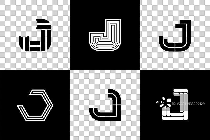 字母J的字体和标志设计图片素材