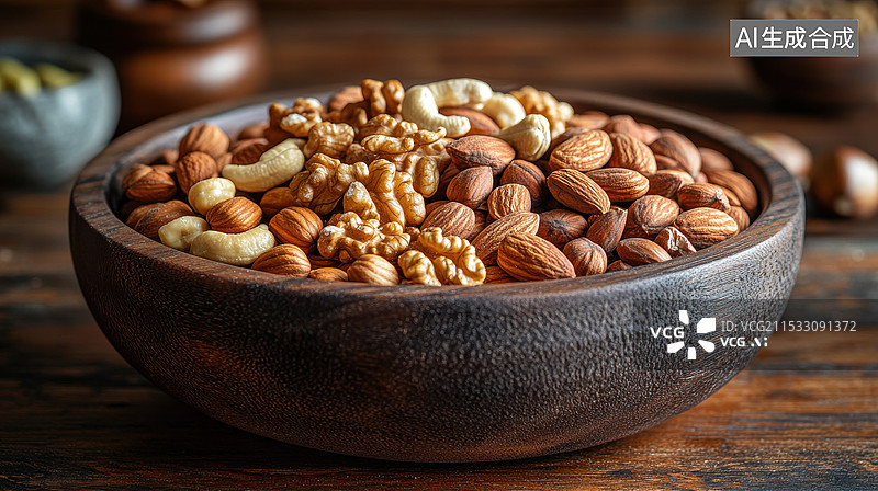 【AI数字艺术】混合坚果特写图片素材
