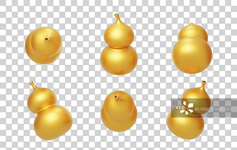 新年传统国风喜庆富贵葫芦3D图片素材