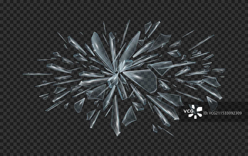 破碎玻璃碎片飞溅图片素材