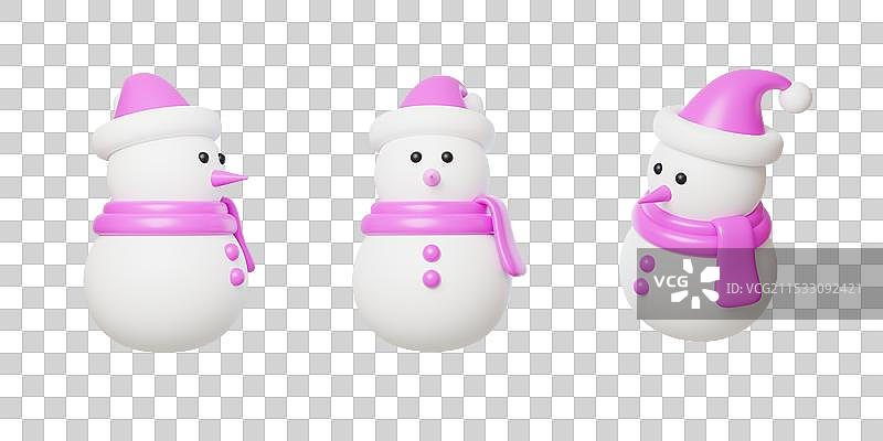 冬季欢乐雪雕童趣装饰雪人3D图片素材