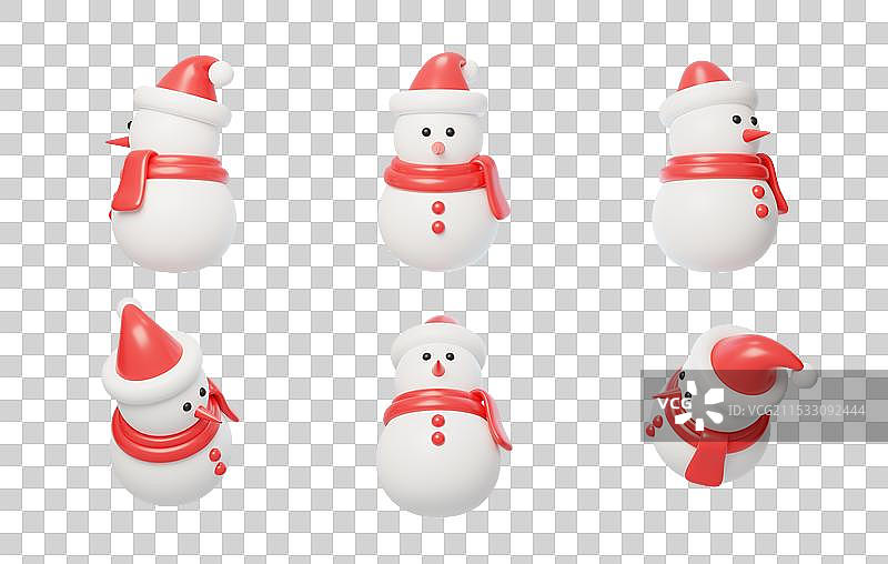冬季欢乐雪雕童趣装饰雪人3D图片素材
