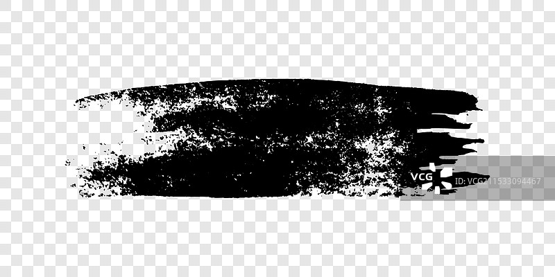 黑色笔刷笔触在透明背景上图片素材