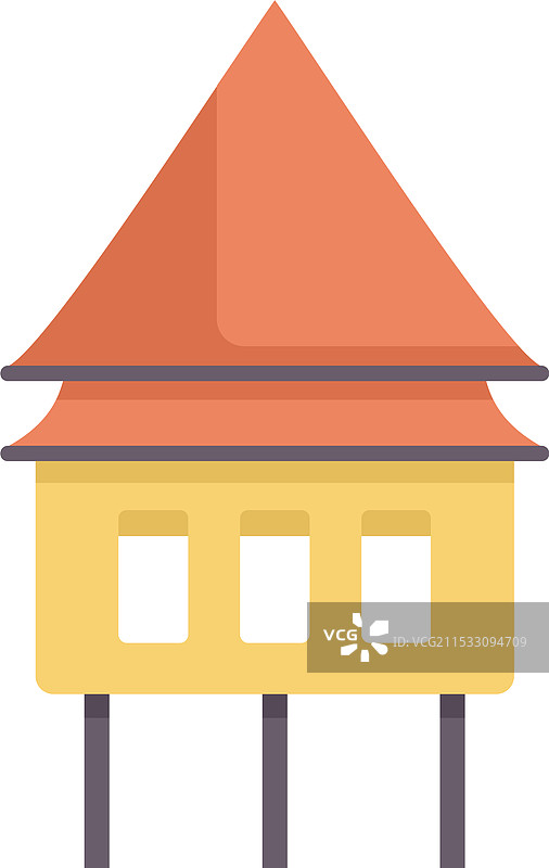 传统的亚洲高脚屋图标图片素材