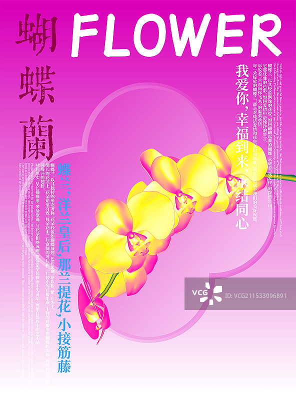 3D花卉蝴蝶兰设计海报图片素材
