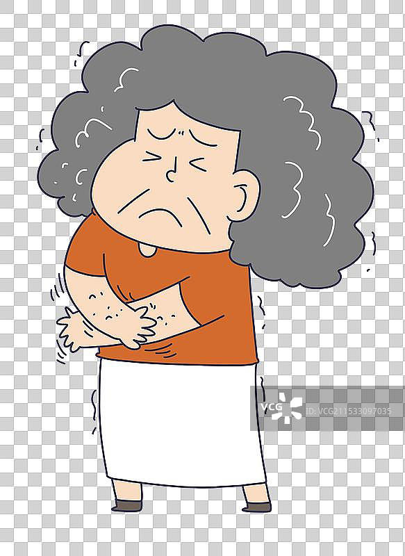 浑身瘙痒的湿疹老年人图片素材