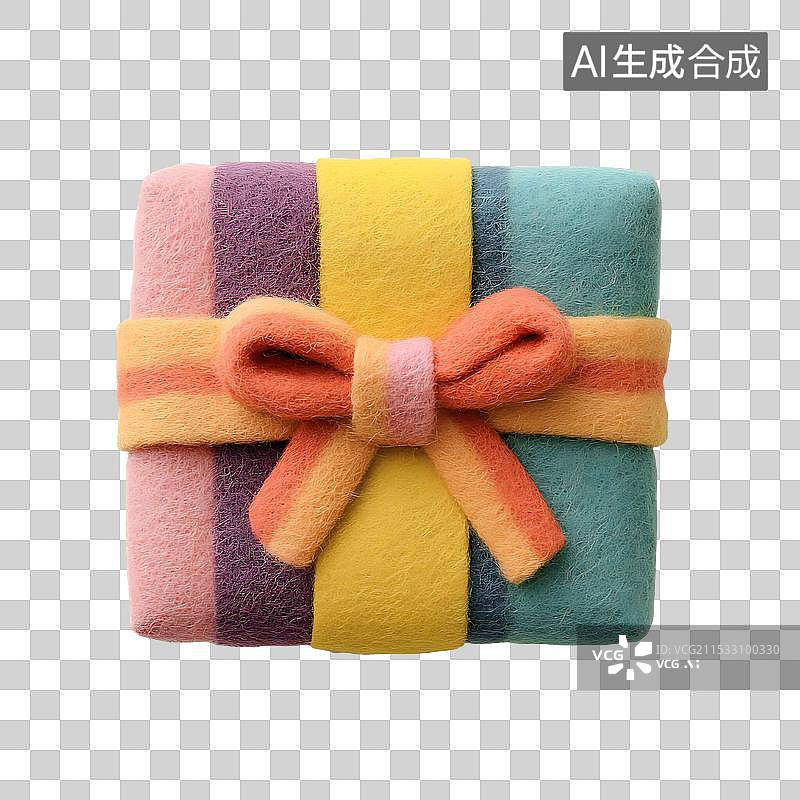 【AI数字艺术】毛毡风礼物盒子元素图片素材