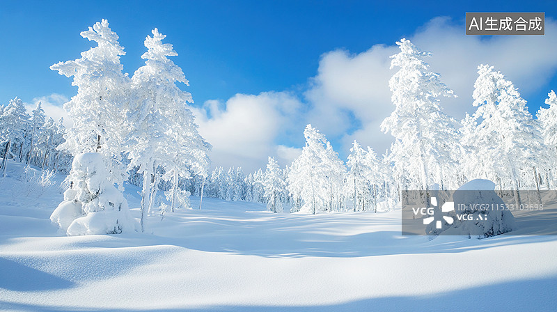 【AI数字艺术】阳光下的滑雪场滑雪运动场地插画背景配图图片素材