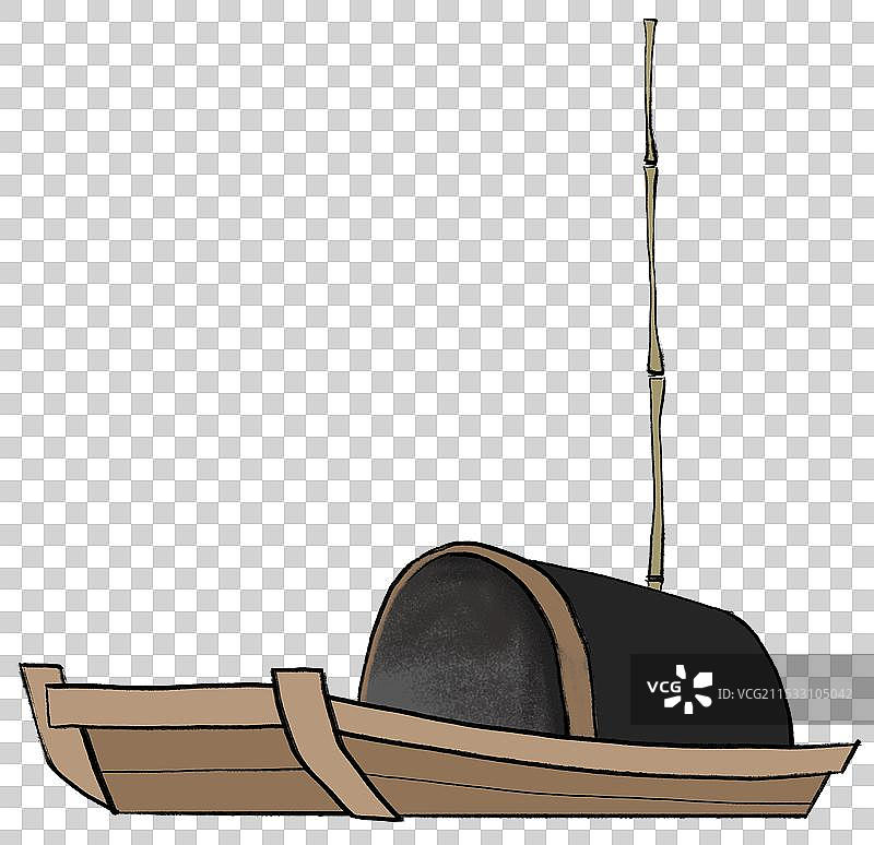 水墨画乌篷船图片素材