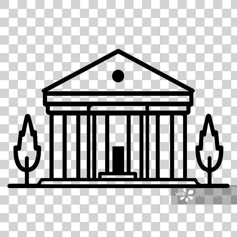 博物馆图标或现代线条符号线条艺术图片素材