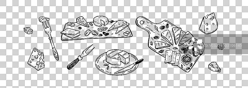 葡萄酒奶酪拼盘肉类拼盘食品图片素材