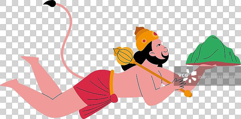 哈努曼举起德罗纳吉里山图片素材