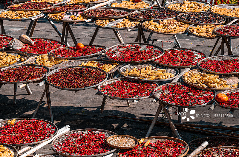 呈坎晒秋图片素材