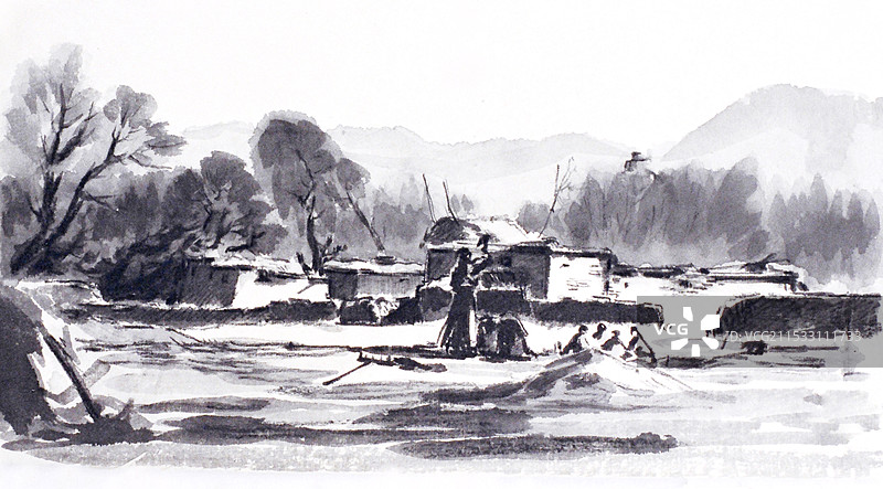 《收青稞》图片素材