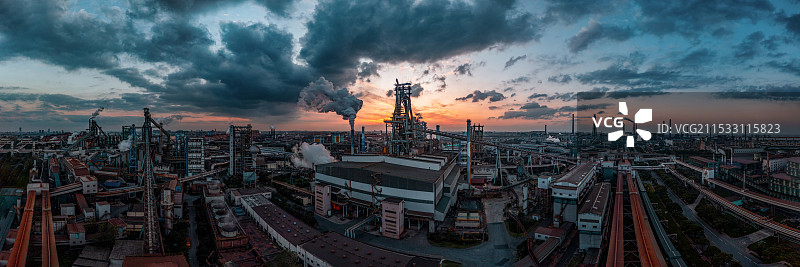 上海宝山钢铁厂工业全景图图片素材