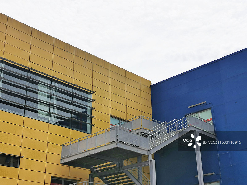 宜家经典配色墙面建筑外立面图片素材