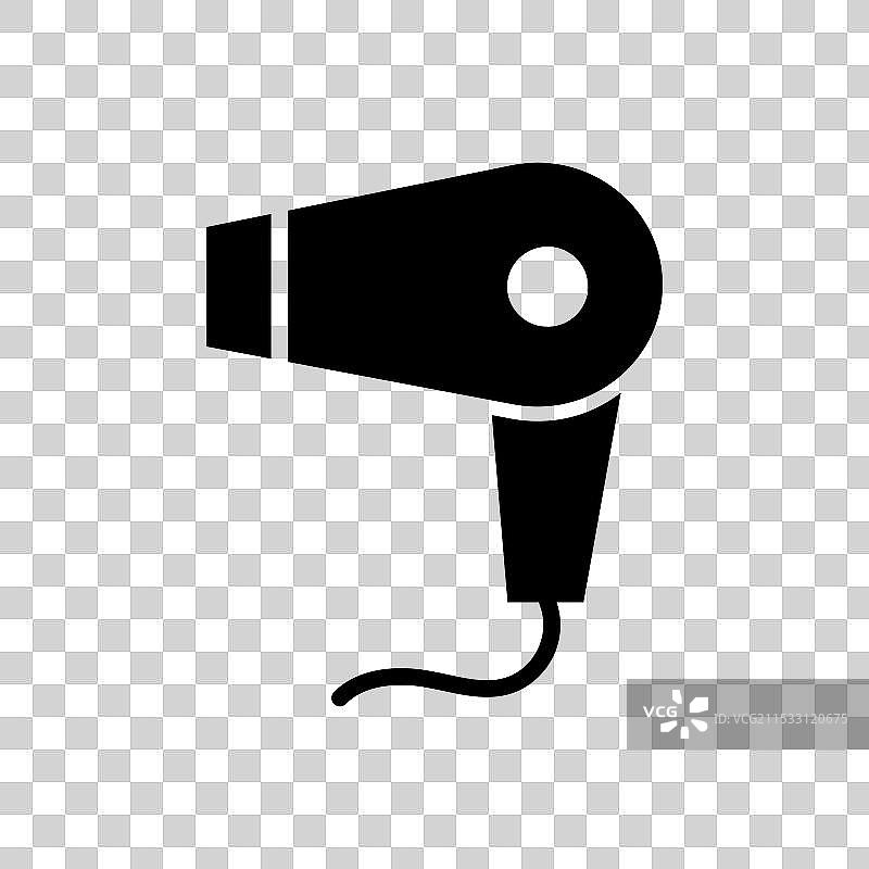 吹风机线条图标，背景为白色图片素材