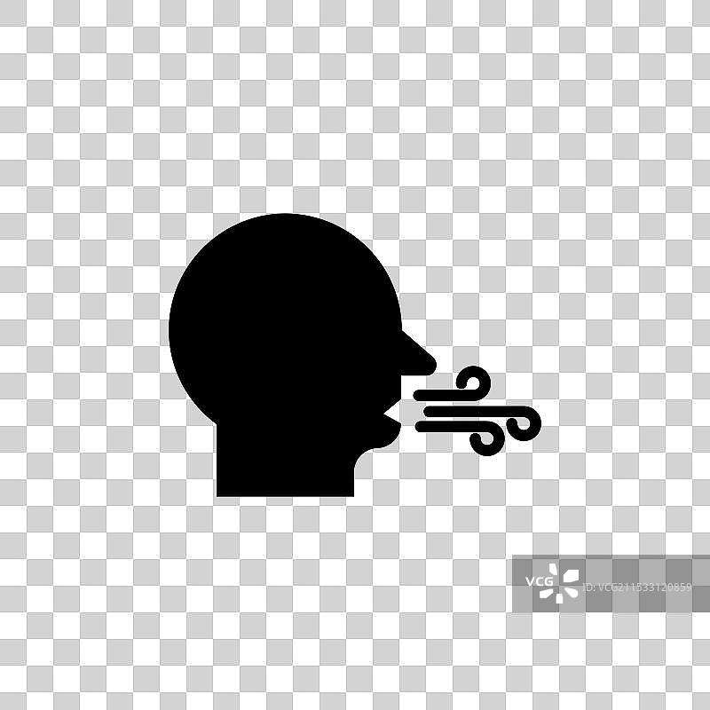 呼吸线图标，背景为白色图片素材