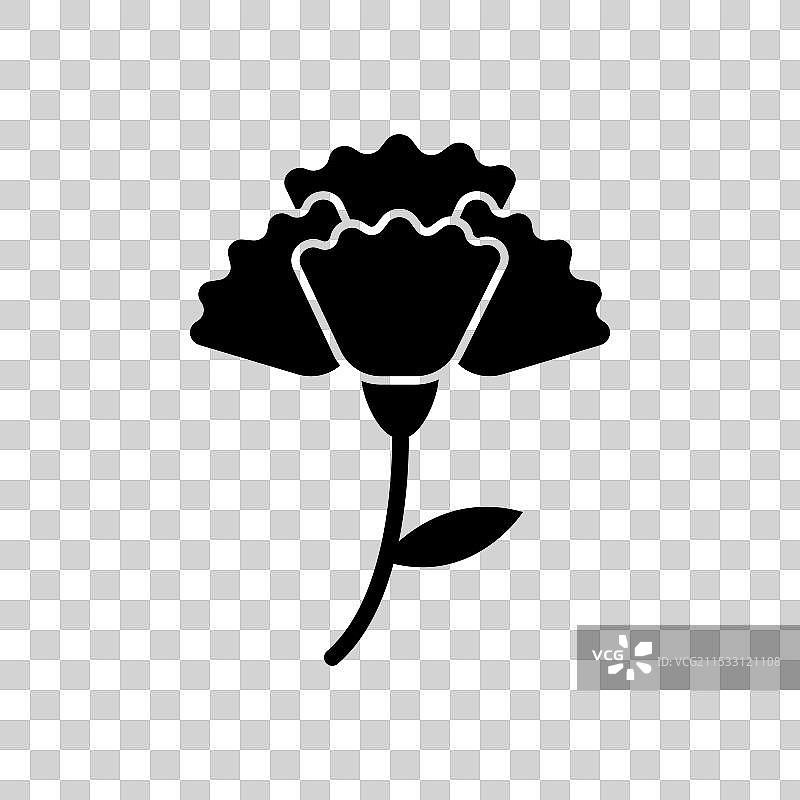 康乃馨线条图标，背景为白色图片素材