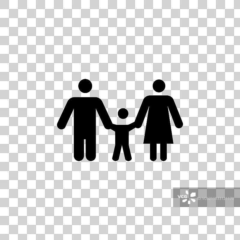 儿童监护权线条图标，背景为白色图片素材