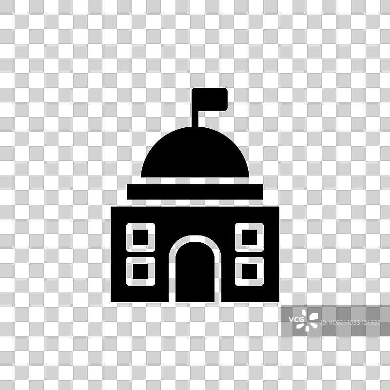 市政厅线条图标，背景为白色图片素材