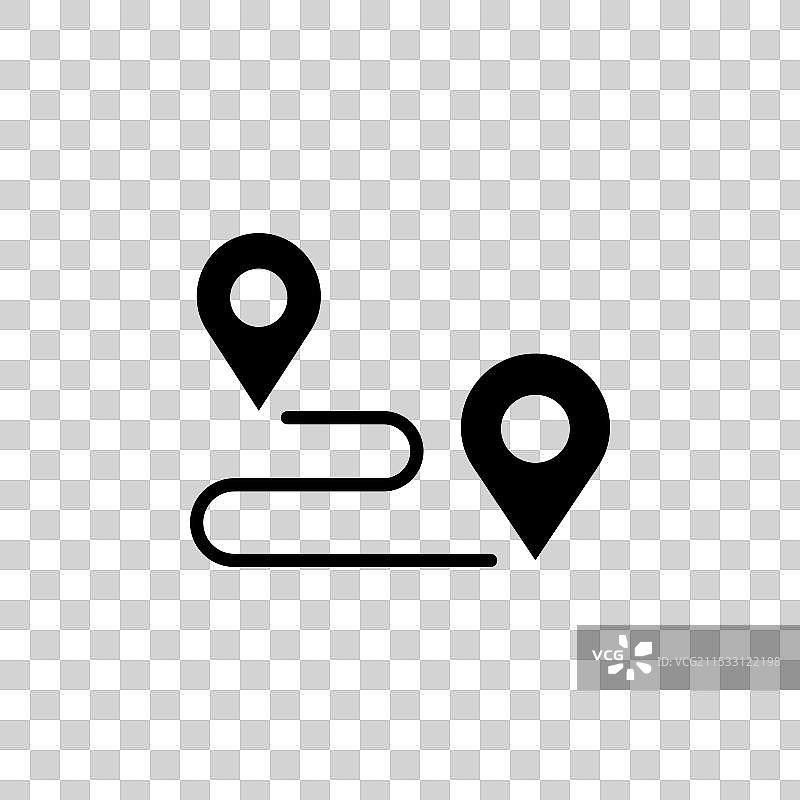 距离线图标，独立于白色背景图片素材