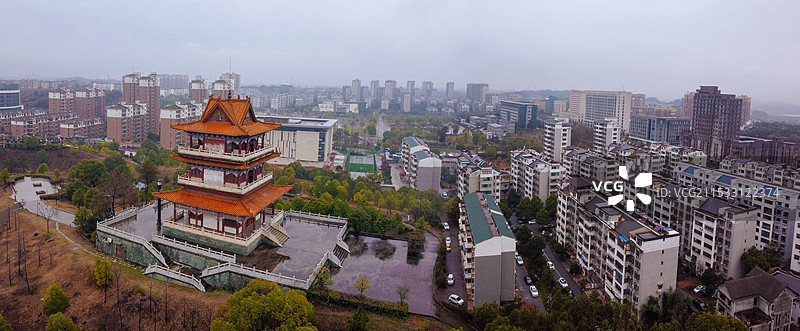 横峰县 兴安公园 艺术中心 端章大道 红枫公园 航拍图片素材