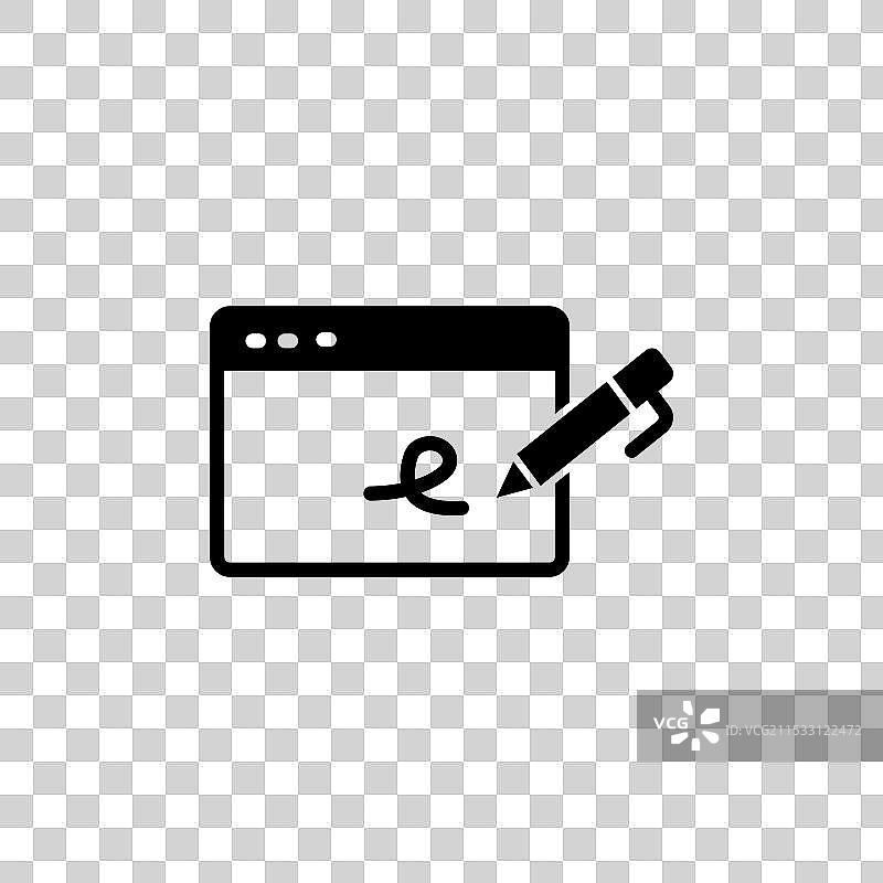 电子签名线条图标，背景为白色图片素材