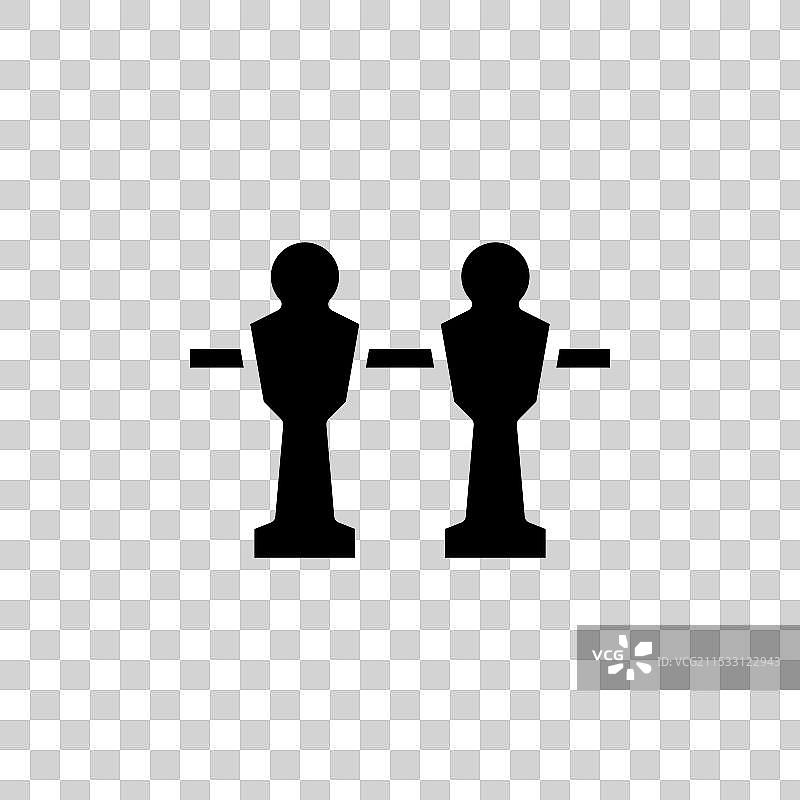 桌上足球线条图标，背景为白色图片素材