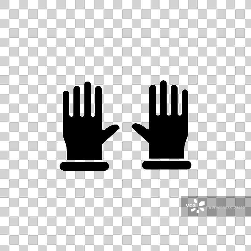 手套线条图标，背景为白色图片素材