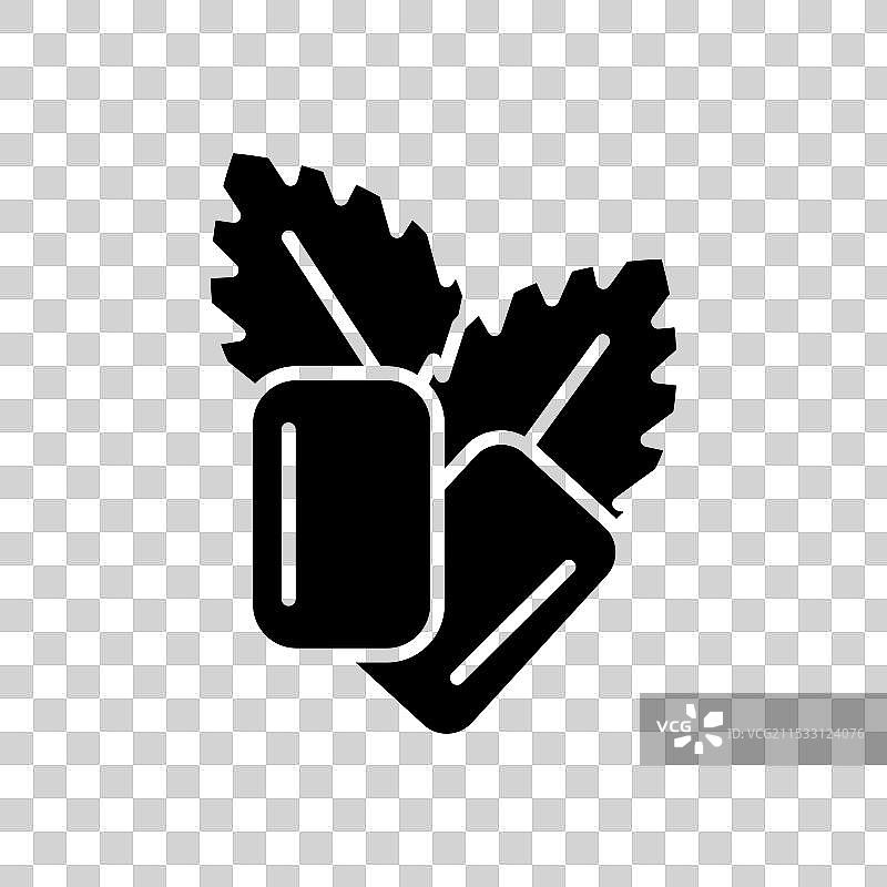 薄荷口香糖线条图标，背景为白色图片素材