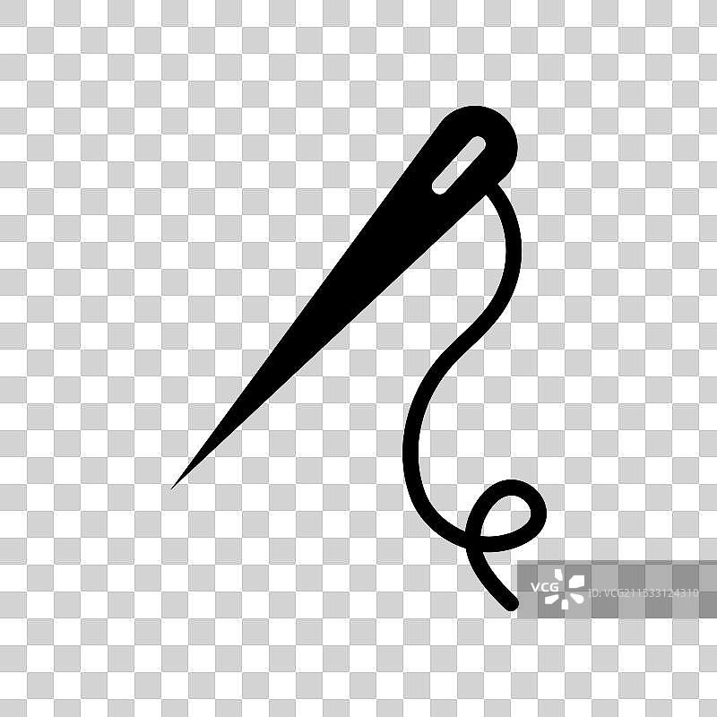 针头线条图标，独立于白色背景图片素材