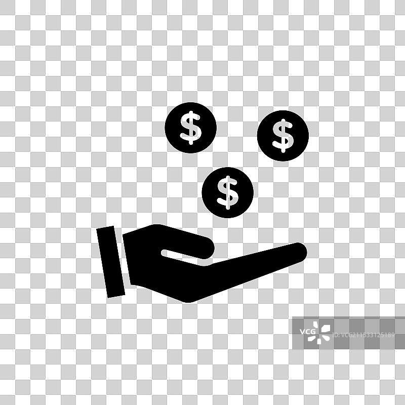 收入线条图标，背景为白色图片素材