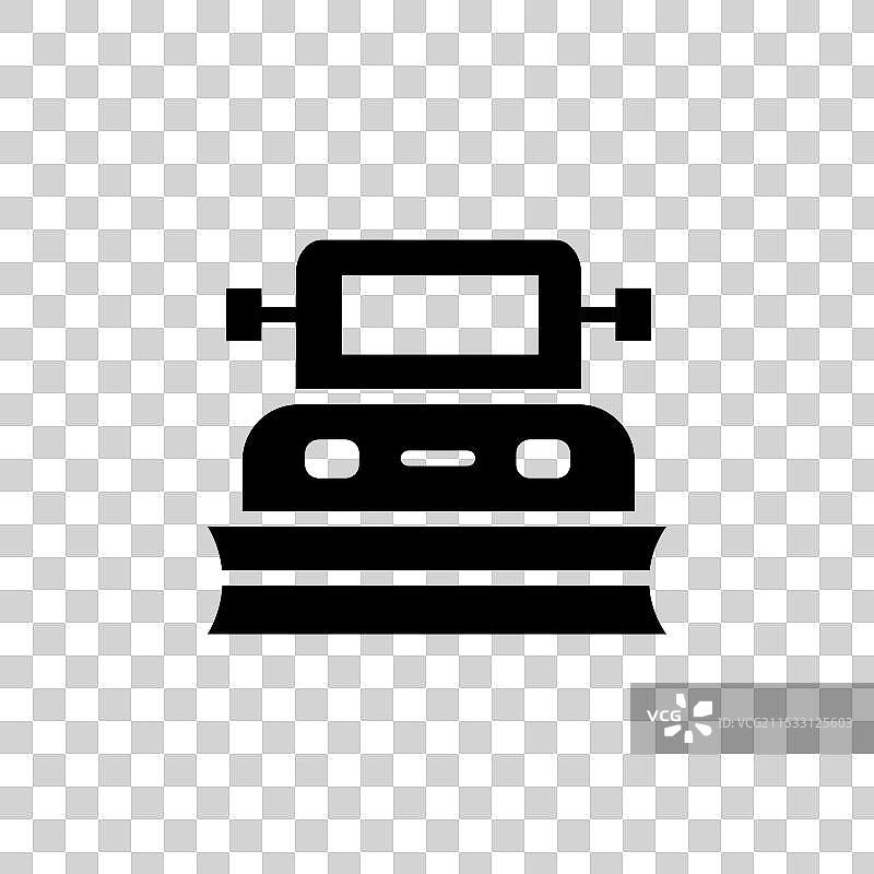 白色背景上的雪犁线条图标图片素材