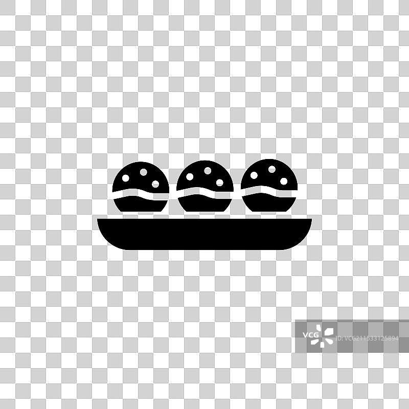 章鱼烧线条图标，背景为白色图片素材