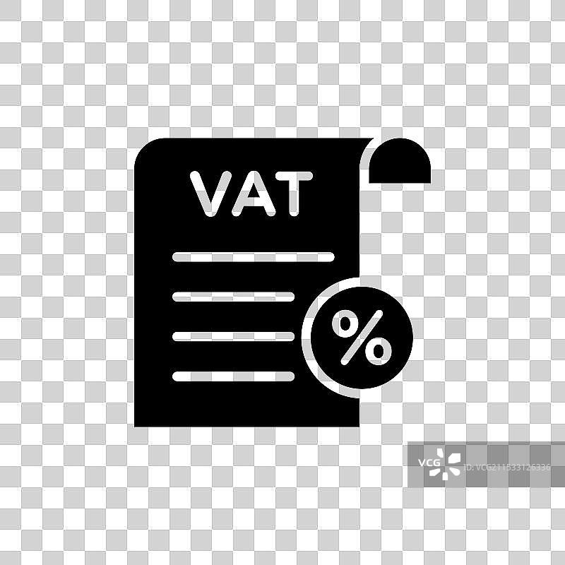 增值税（VAT）线条图标，背景为白色图片素材