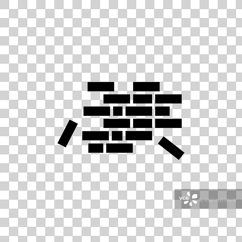 白色背景上的木块线条图标图片素材