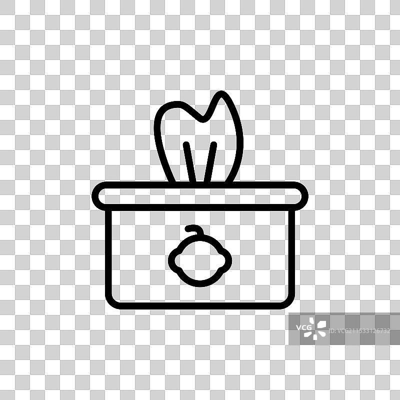 婴儿湿巾线条图标，背景为白色图片素材