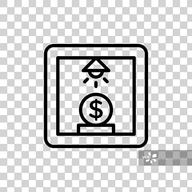 商业孵化器线条图标，背景为白色图片素材