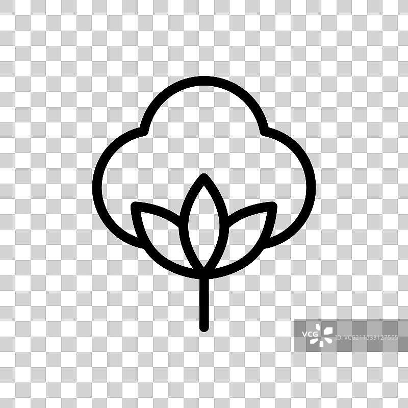 棉花线条图标，背景为白色图片素材