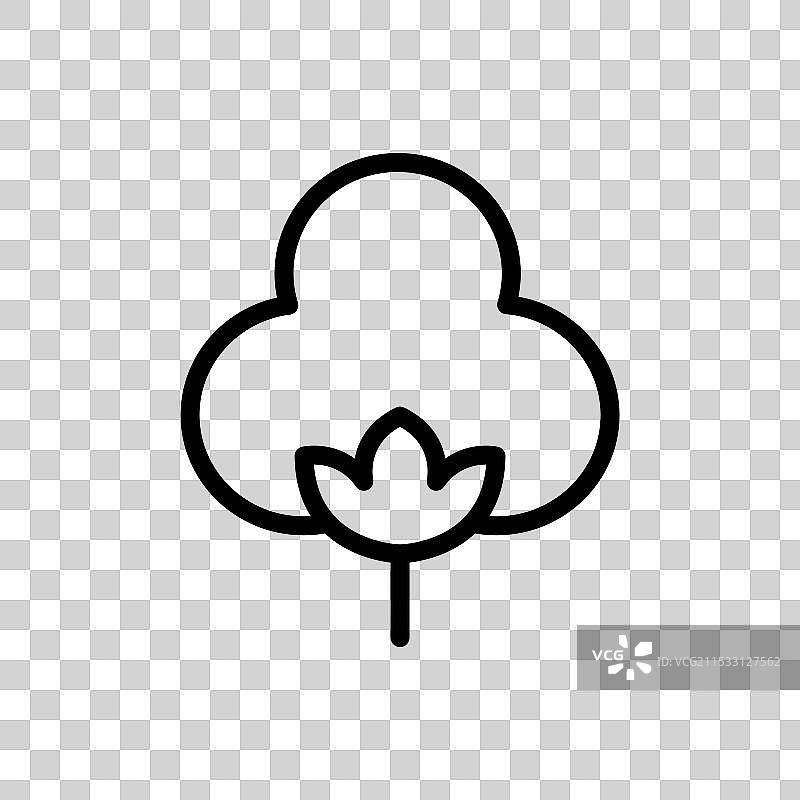 棉花线条图标，背景为白色图片素材