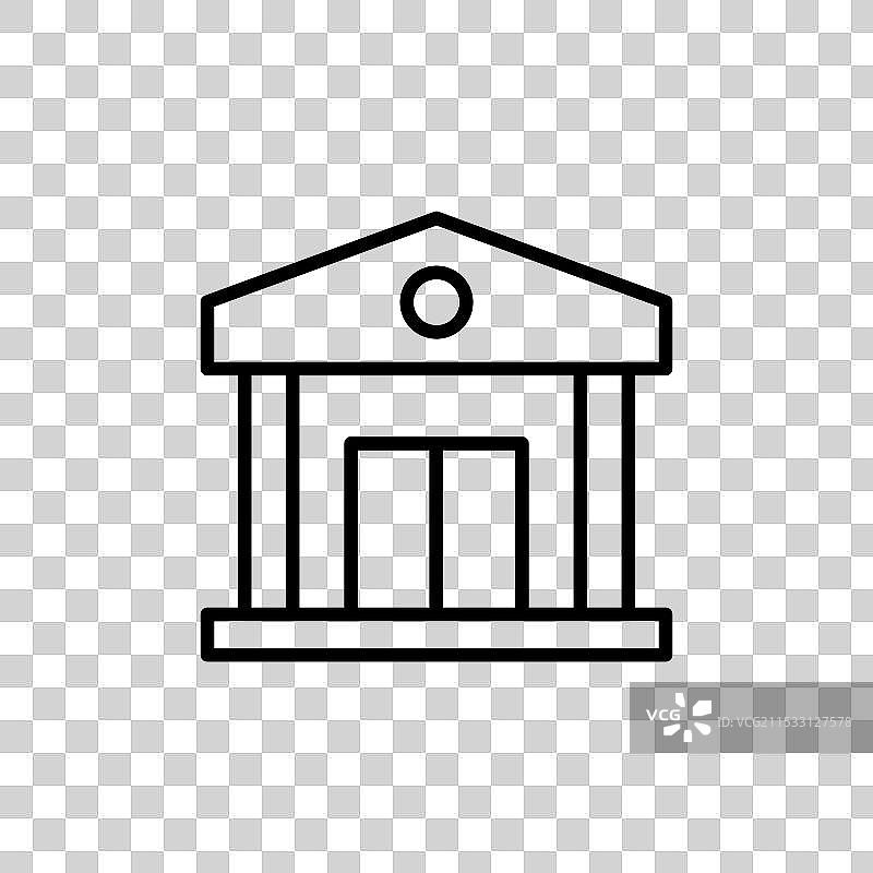 法院线条图标，背景为白色图片素材