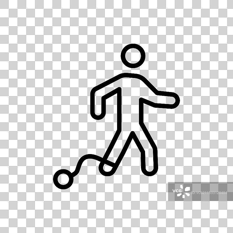 孤独的人类罪恶线条图标，背景为白色图片素材