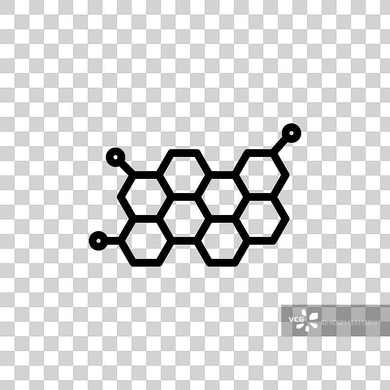 激素线条图标，背景为白色图片素材