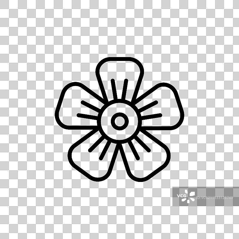 贯叶连翘线条图标，背景为白色图片素材