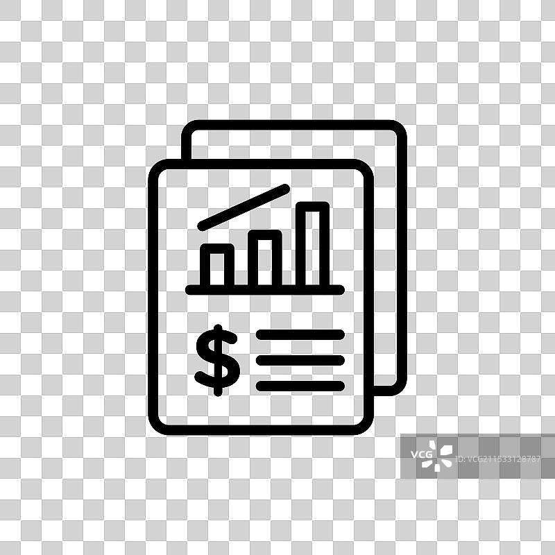 白色背景上的收入报表线条图标图片素材