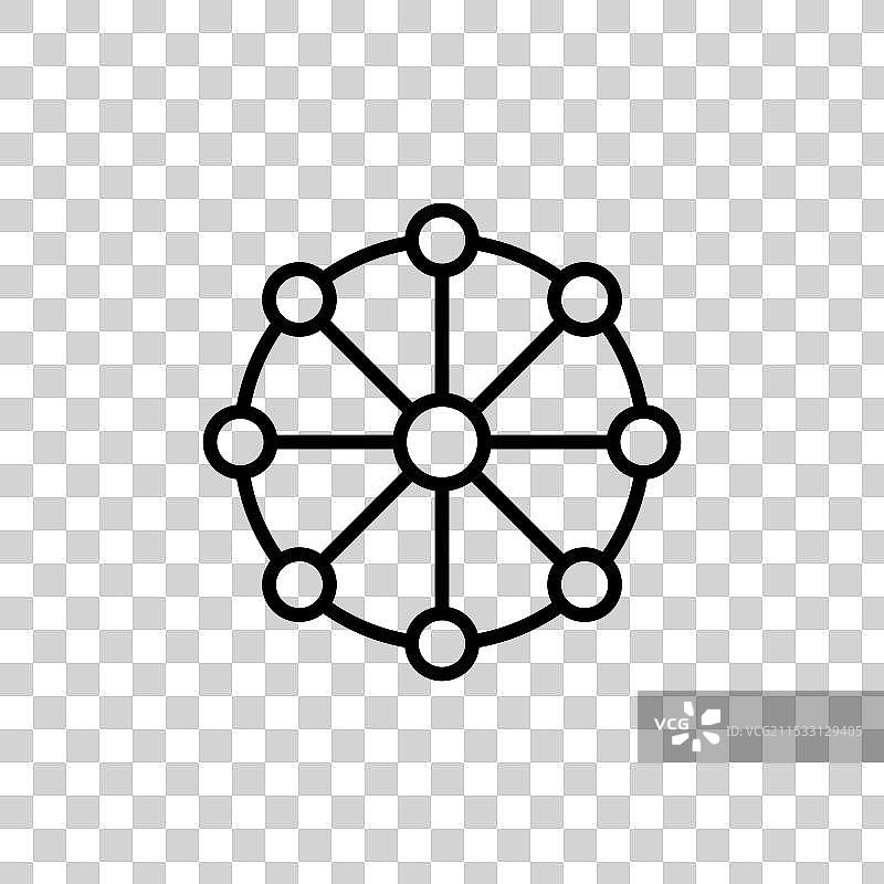 多渠道线条图标，背景为白色图片素材